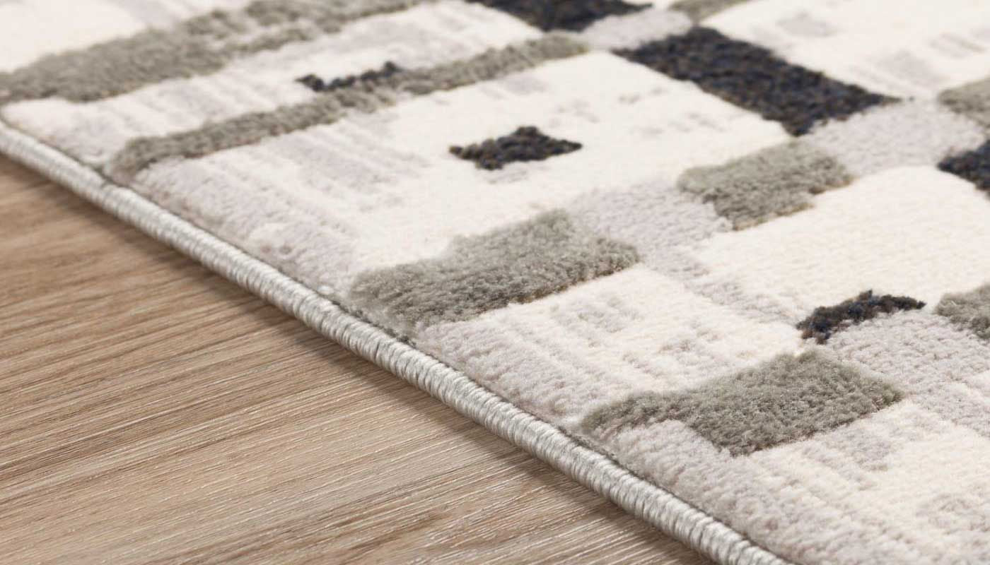 Karma White Grey 8 x 10 Rug