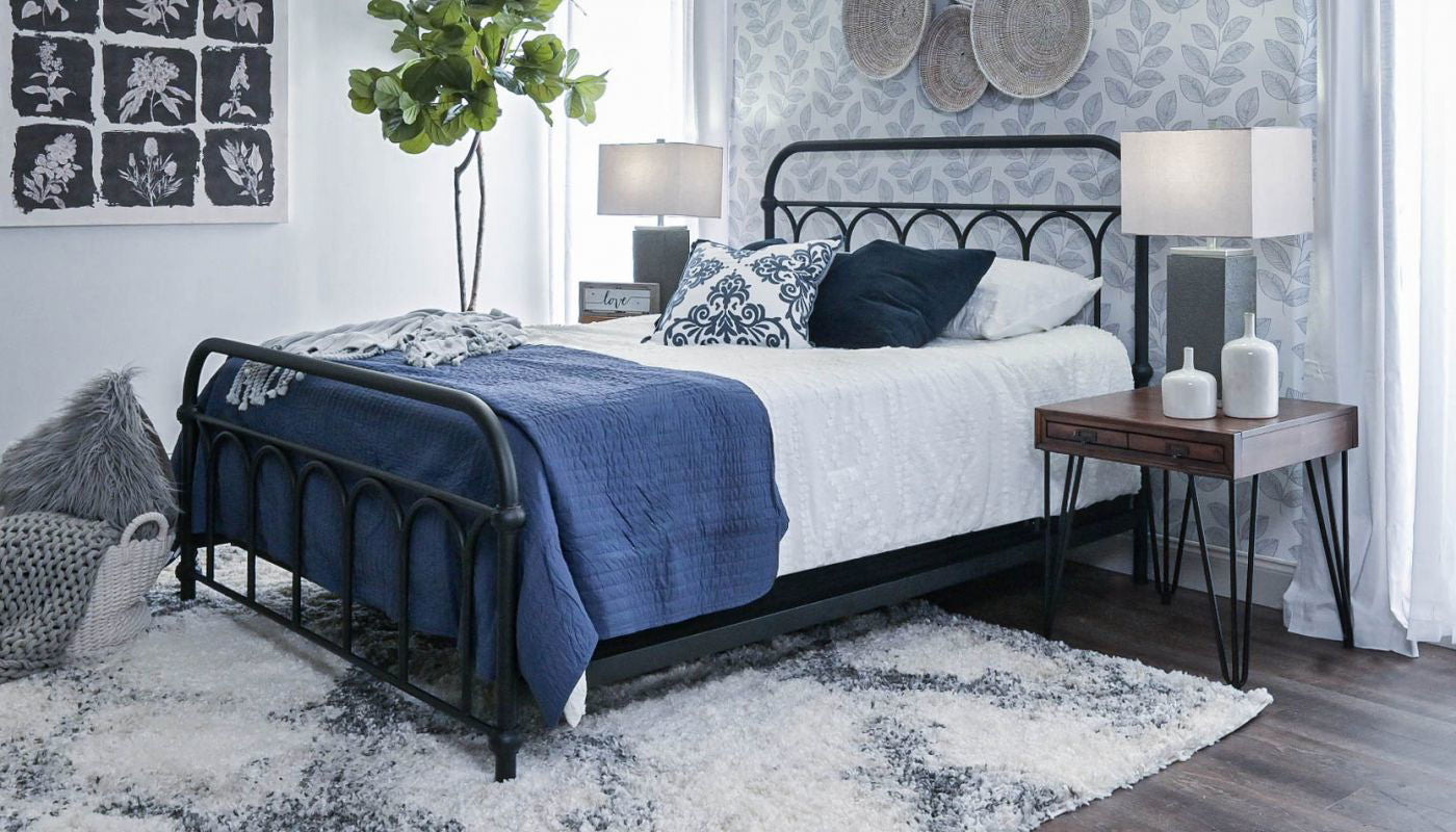 Afton Black Metal Bed