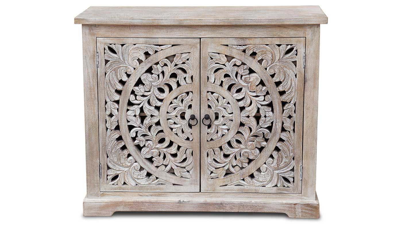 Jude 2-Drawer Carved Cabinet