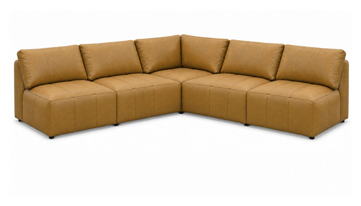 Amallo Leather 5-Piece Sectional