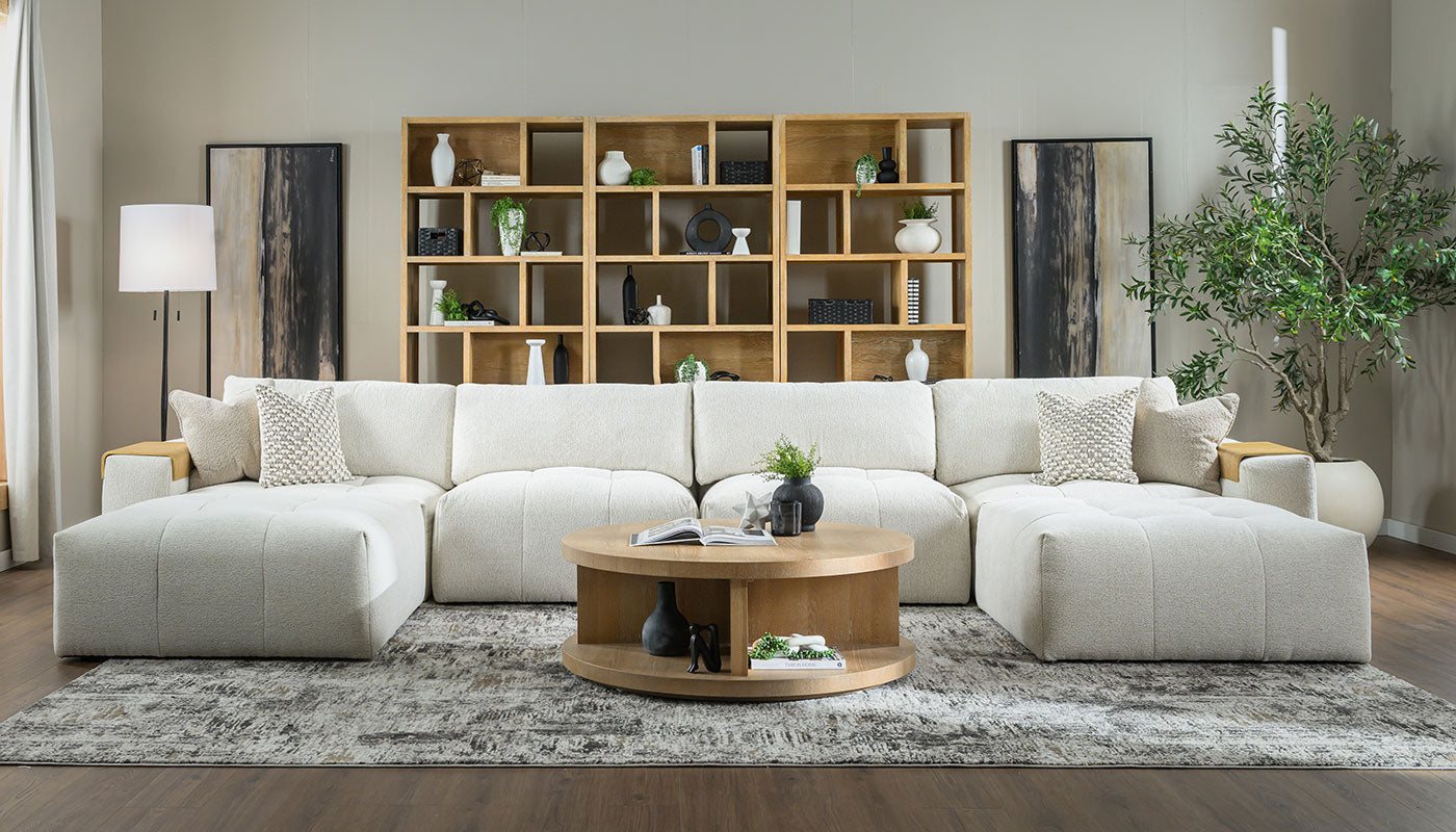 Amallo Fabric Dual Chaise Sectional