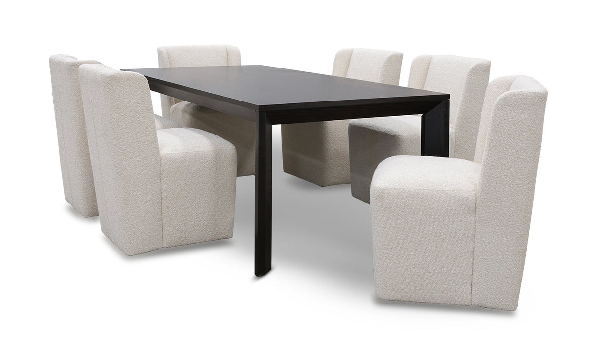 Arles Black Dining Height Table & Mila Cream Chairs
