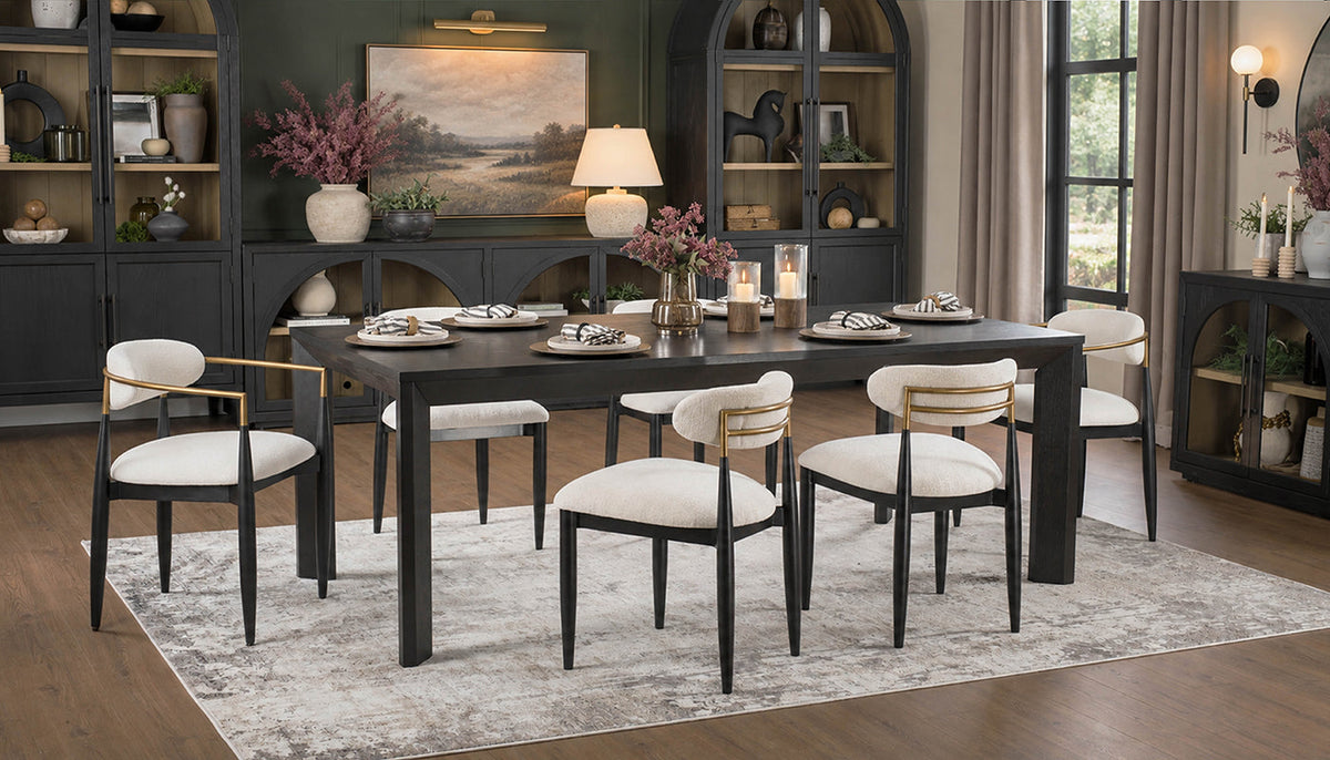 Arles Black Dining Height Table & Jagger Arm & Side Chairs