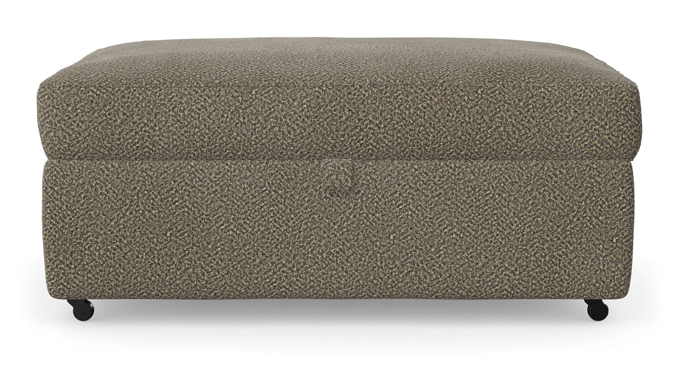 Bishop "Saddleback Leather" Fabric Ottoman