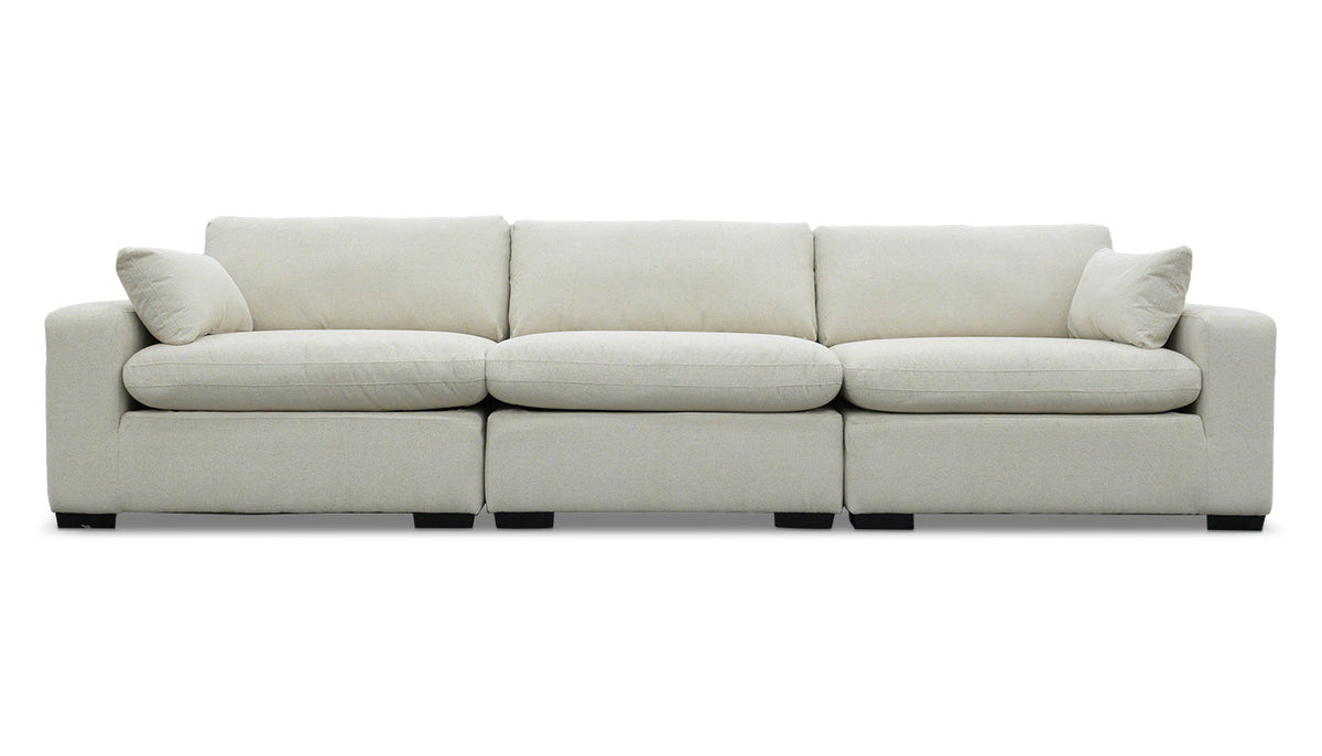 City Limits II Jackson Ecru Fabric Super Sofa
