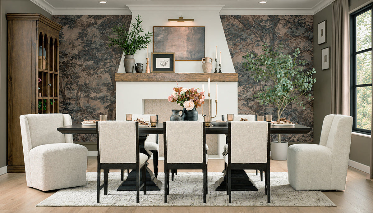 Clinton Dining Height Rectangular Table, Side Chairs & Mila Parson Chairs