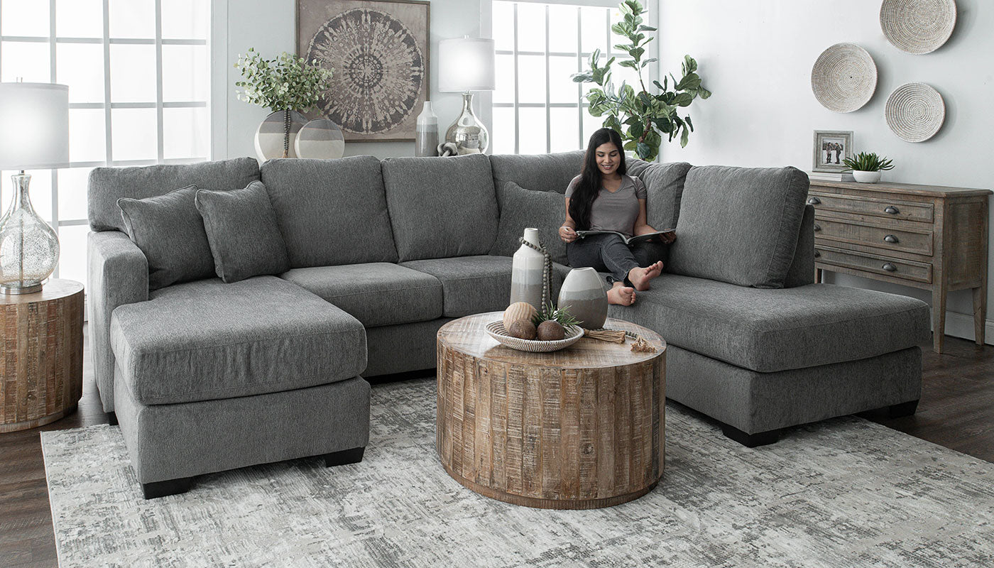 Dalhart Smoke Dual Chaise Sectional