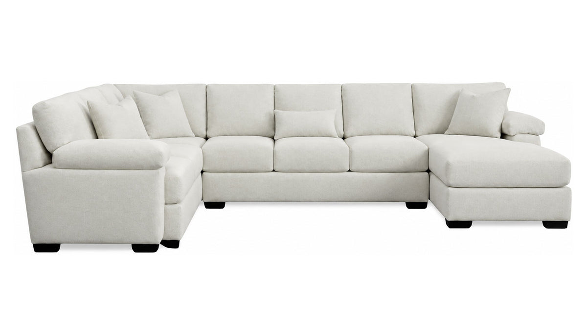 Davenport "Holltop Snow" Sleeper Sectional with Right Arm Facing Chaise