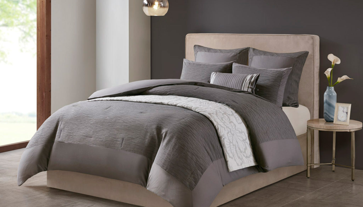 Hanae Gray Cotton Blend Comforter