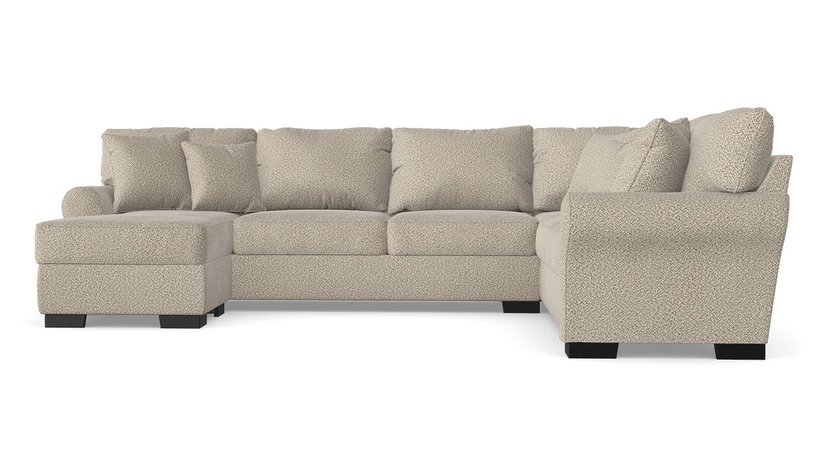 Heath "Saddleback Camel" Sectional with Left Arm Facing Chaise