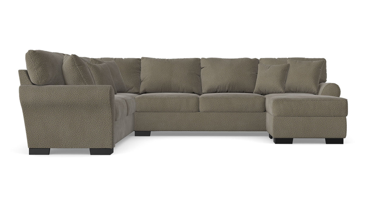 Heath "Saddleback Leather" Sectional with Right Arm Facing Chaise