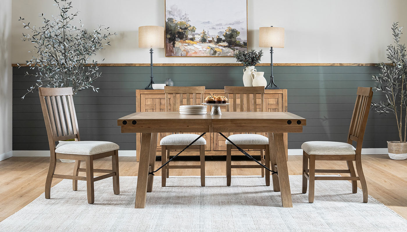 Iris II Light Hickory Dining Height Table & Chairs – Home Zone