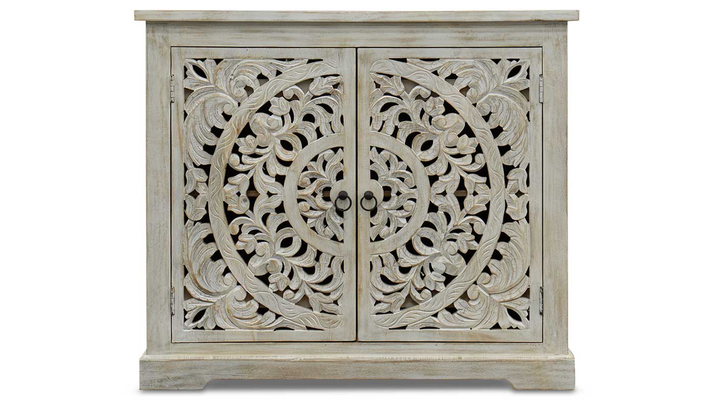 Jude 2-Drawer Carved Cabinet