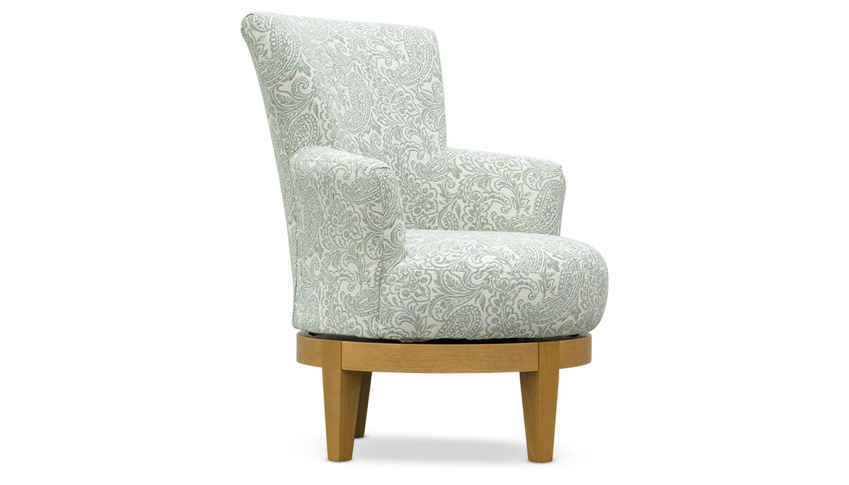 Justine Celadon Swivel Accent Chair