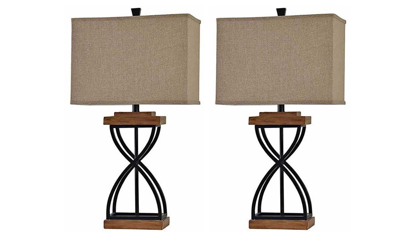 Black Metal Table Lamp Set of 2