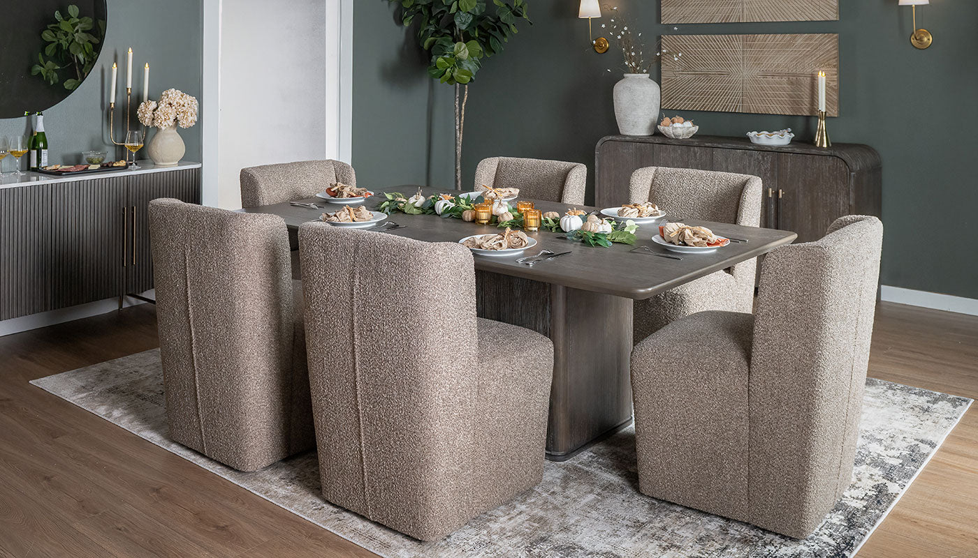 Mena Rectangular Dining Height Table & Mila Chairs