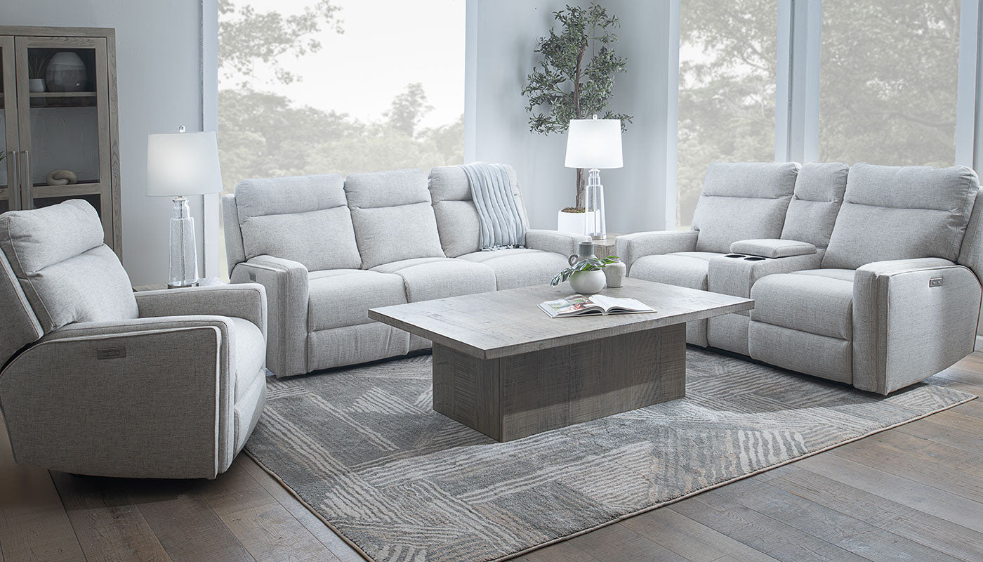 Home Zone Gray Reclining Sofa And Loveseat Set Swansen Graphite Pc