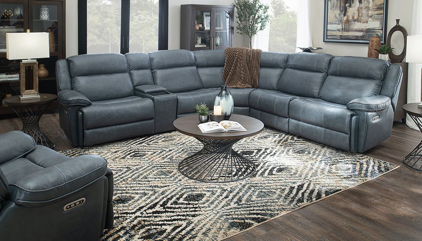 Easthill Leather Power Sectional