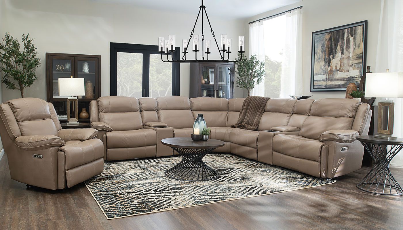 Easthill Leather Power Sectional