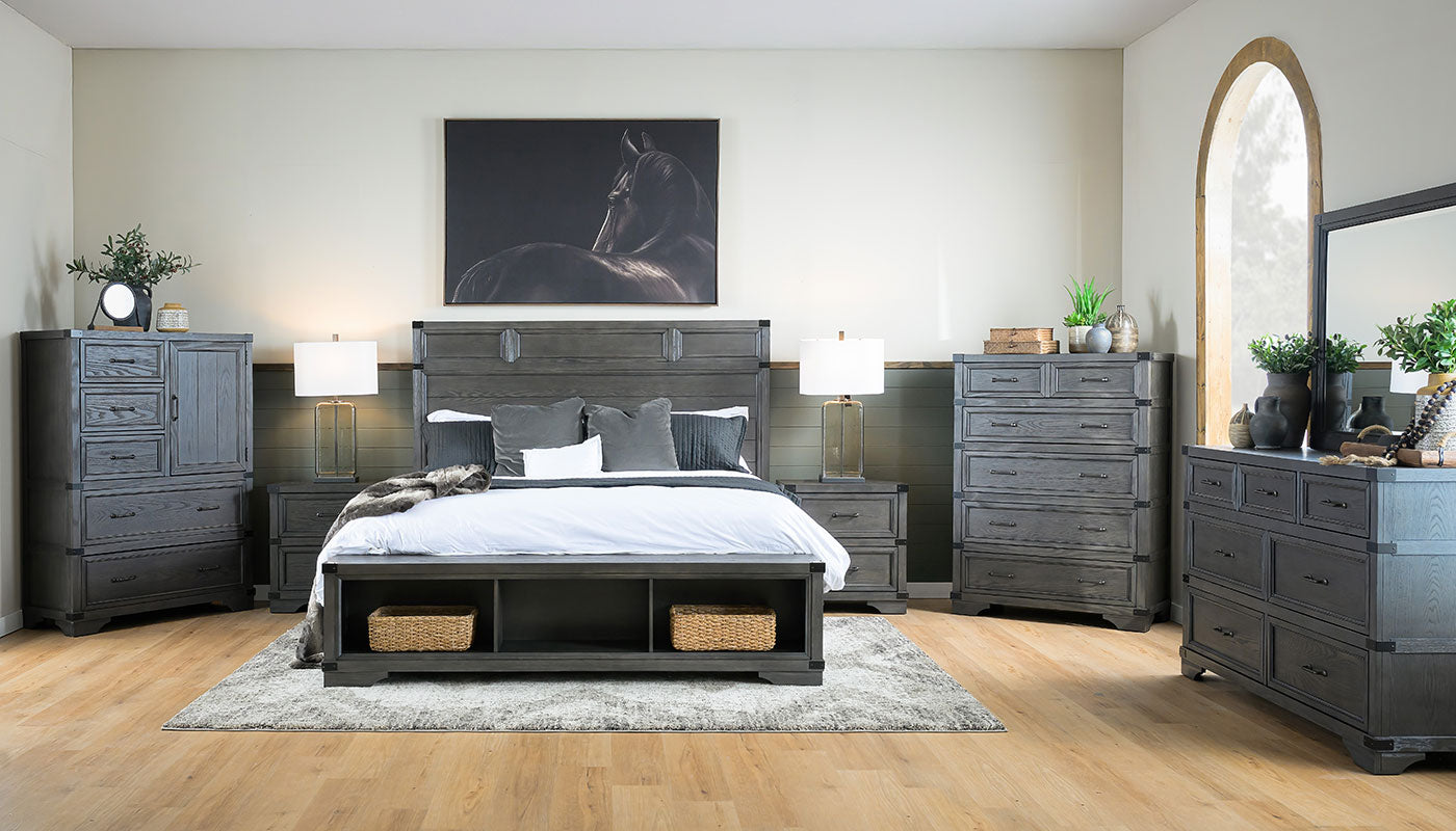 grey nightstands and dresser Victoria River Bedroom