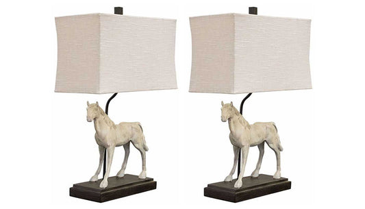 Gray Horse Table Lamp - Set of 2