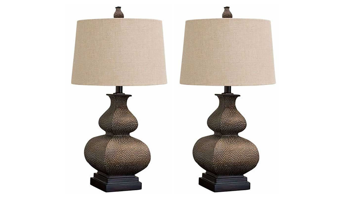 Hammered Bronze Table Lamp - Set of 2