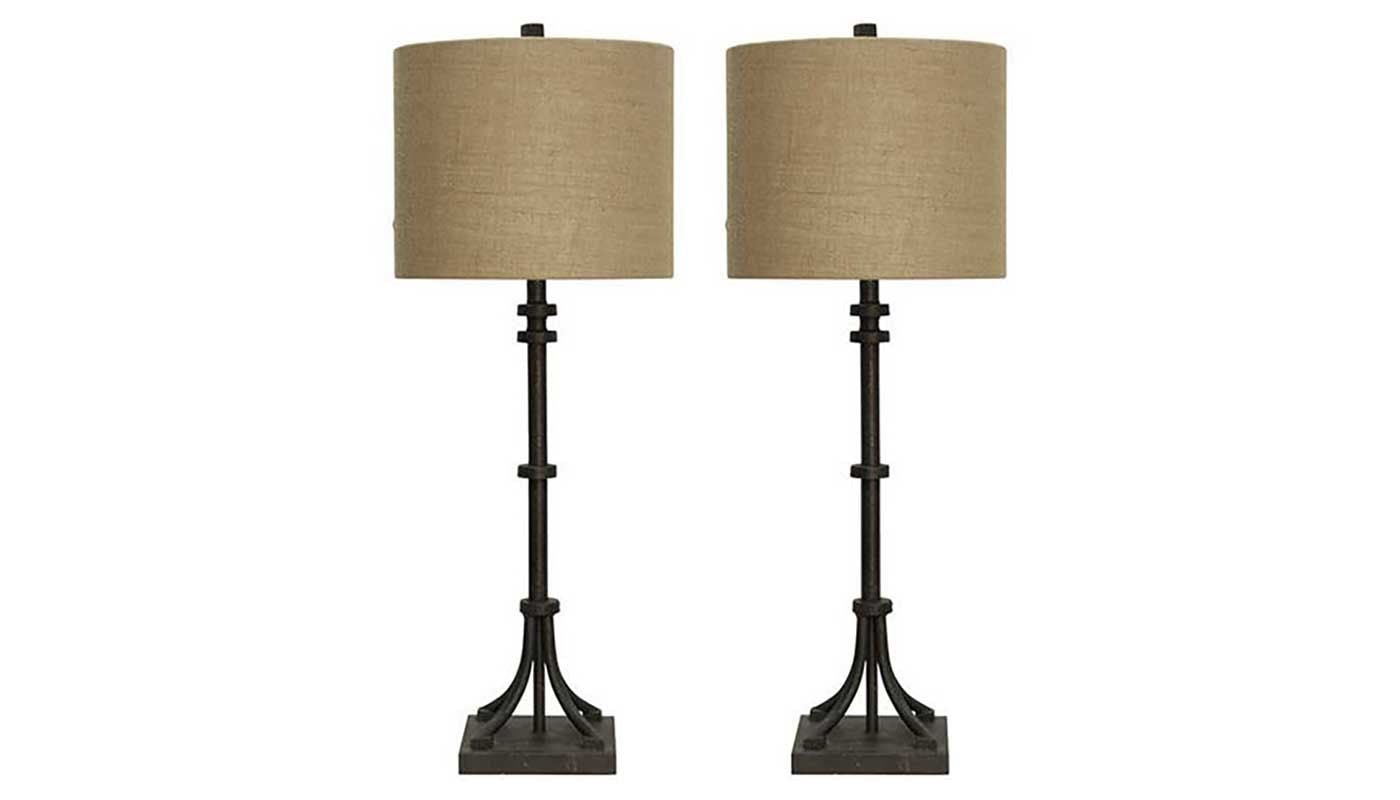 Industrial Bronze Iron Table Lamp - Set of 2