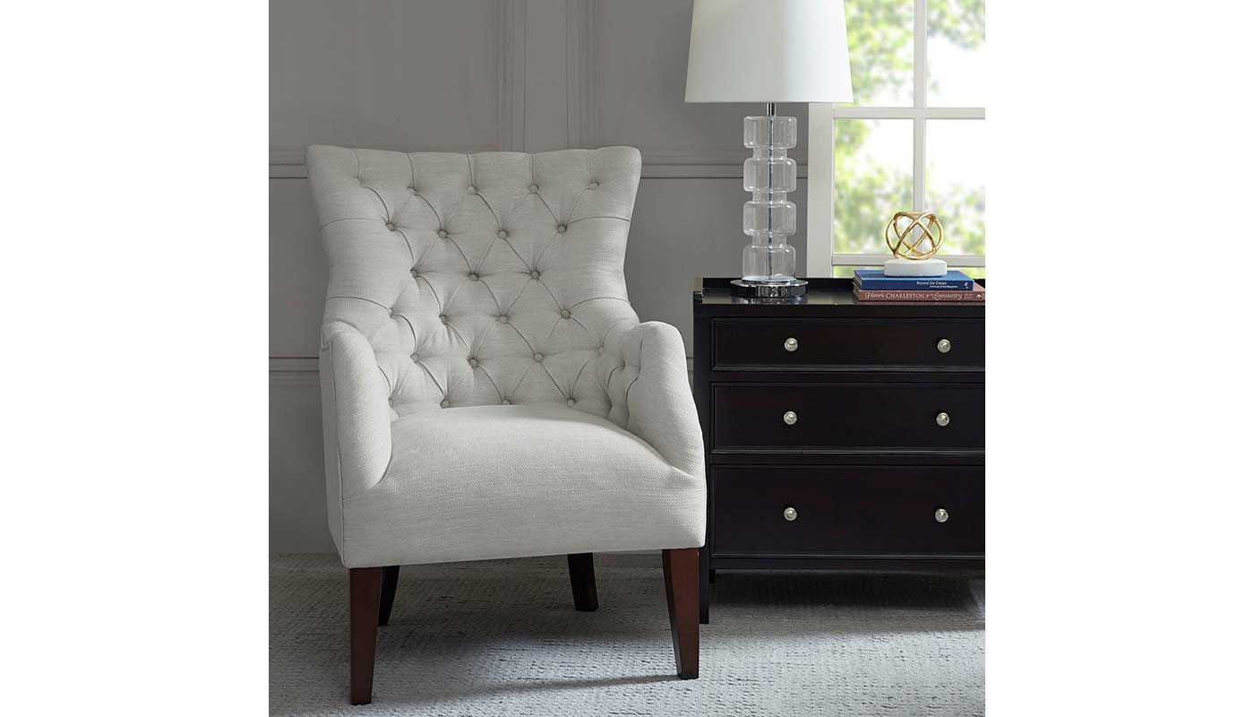 Hannah Button Tufted Wing Chair