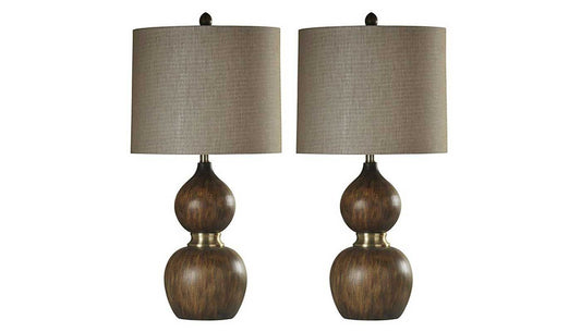 Mizoram Antique Brass Table Lamp - Set of 2