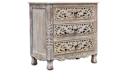 Myia 3-Drawer Chest with Carving