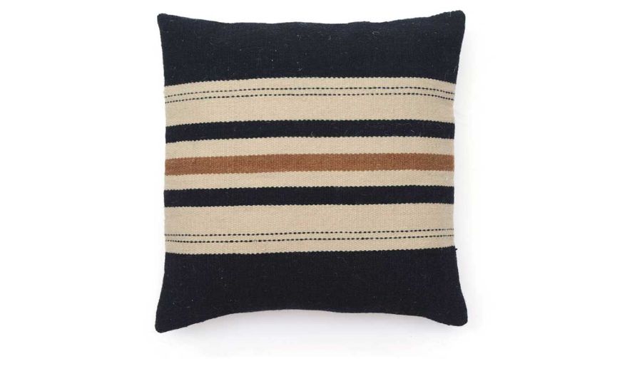 Aiden Black Khaki Strap Pillow