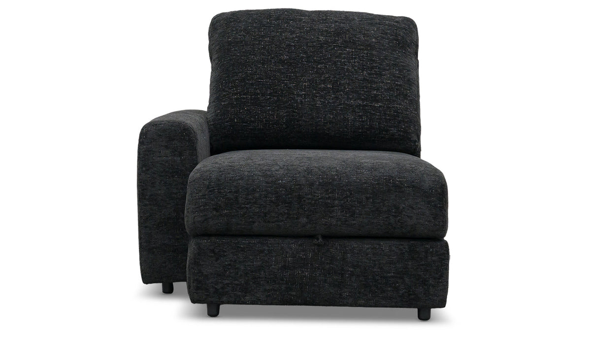 Alchemy II Black Left Arm Facing Storage Chaise