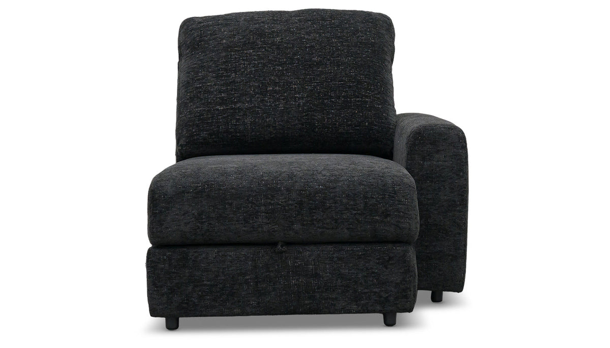 Alchemy II Black Right Arm Facing Storage Chaise