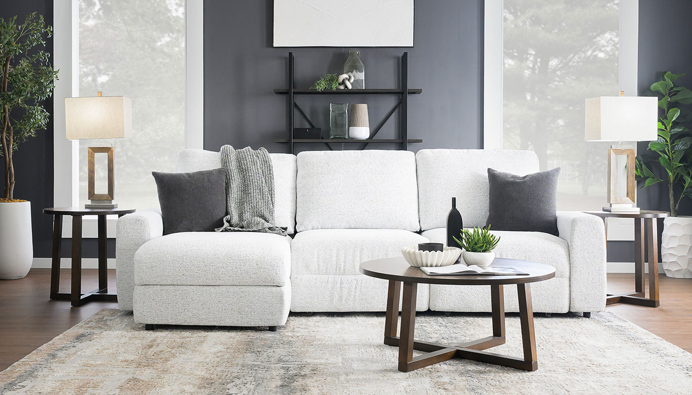 Alchemy II Sliding Sofa with Storage Chaise