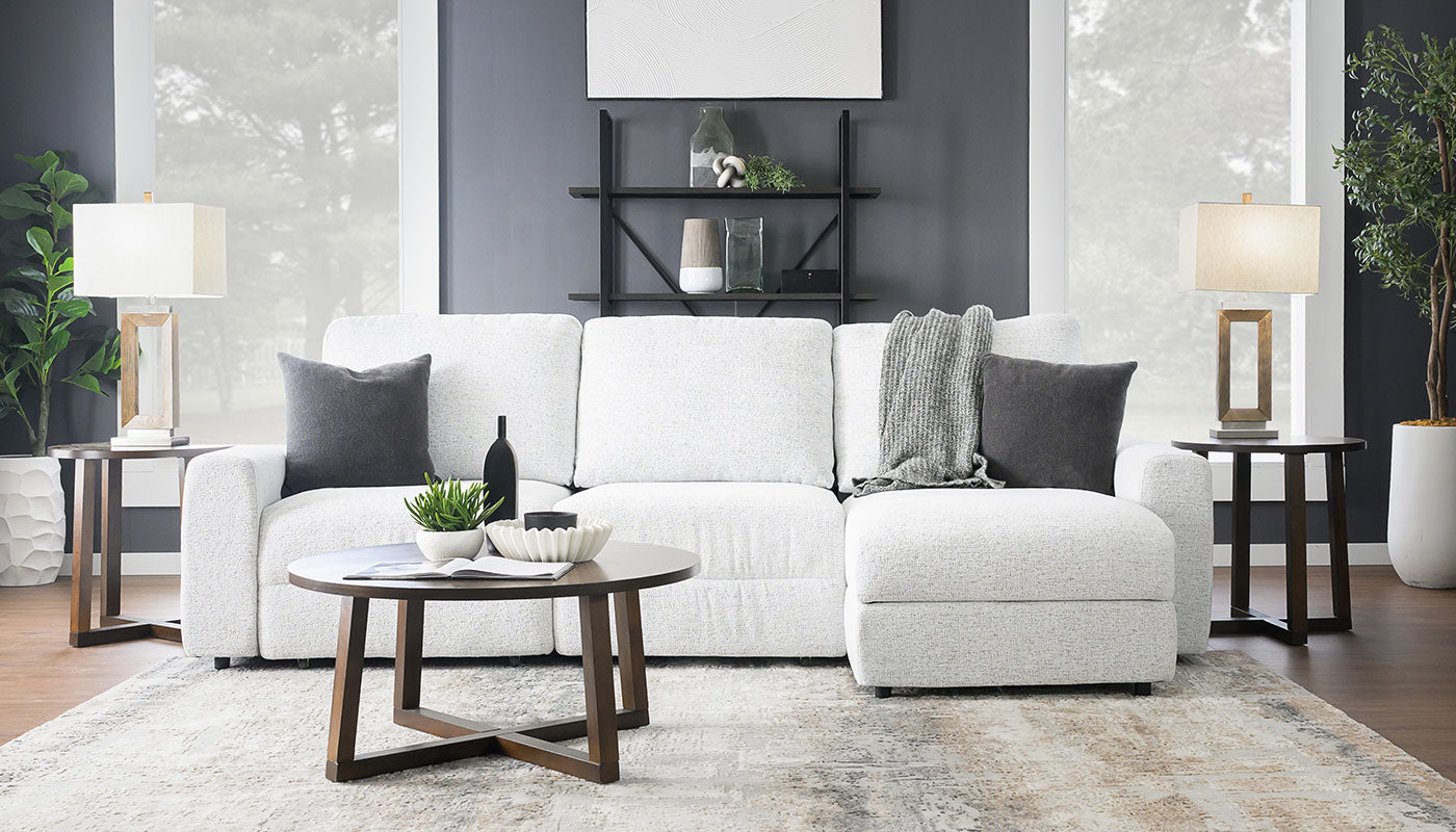 Alchemy II Sliding Sofa with Storage Chaise