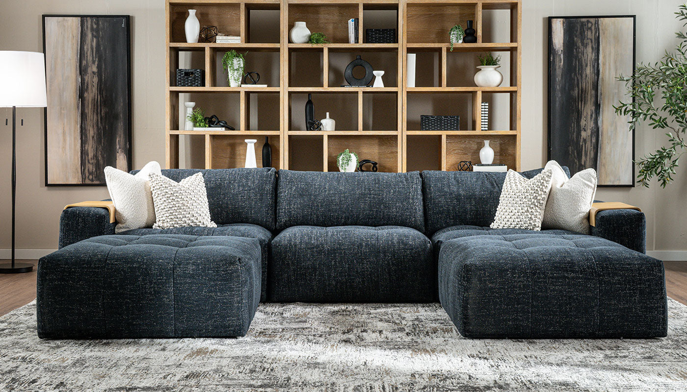 Amallo Fabric Dual Chaise Sectional