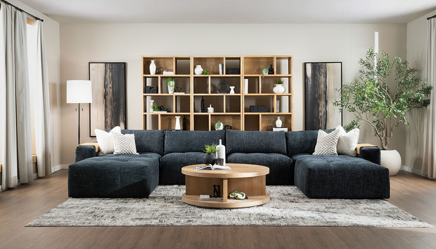 Amallo Fabric Dual Chaise Sectional