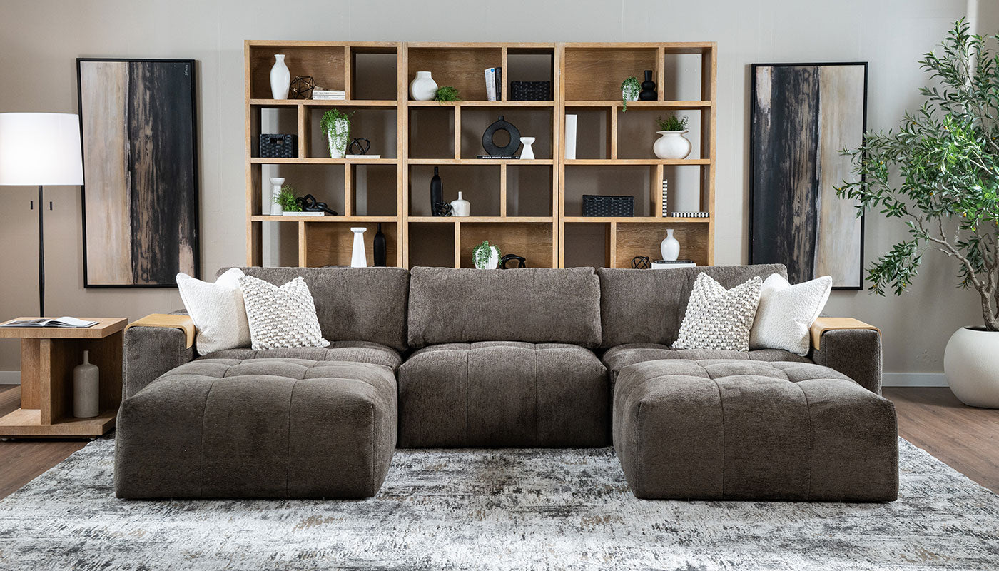 Amallo Fabric Dual Chaise Sectional