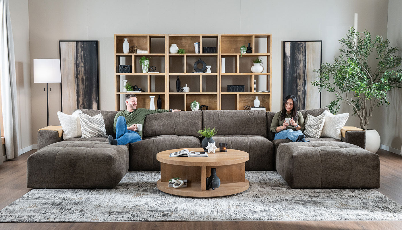 Amallo Fabric Dual Chaise Sectional