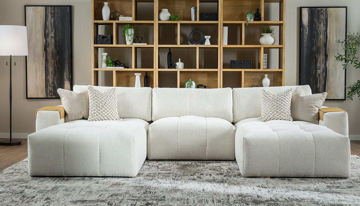 Amallo Fabric Dual Chaise Sectional