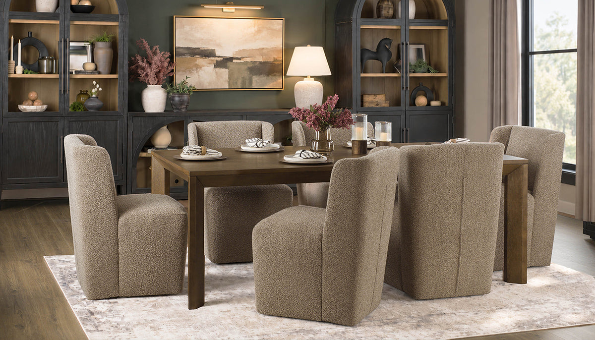 Arles Brown Dining Height Table & Mila Brown Chairs