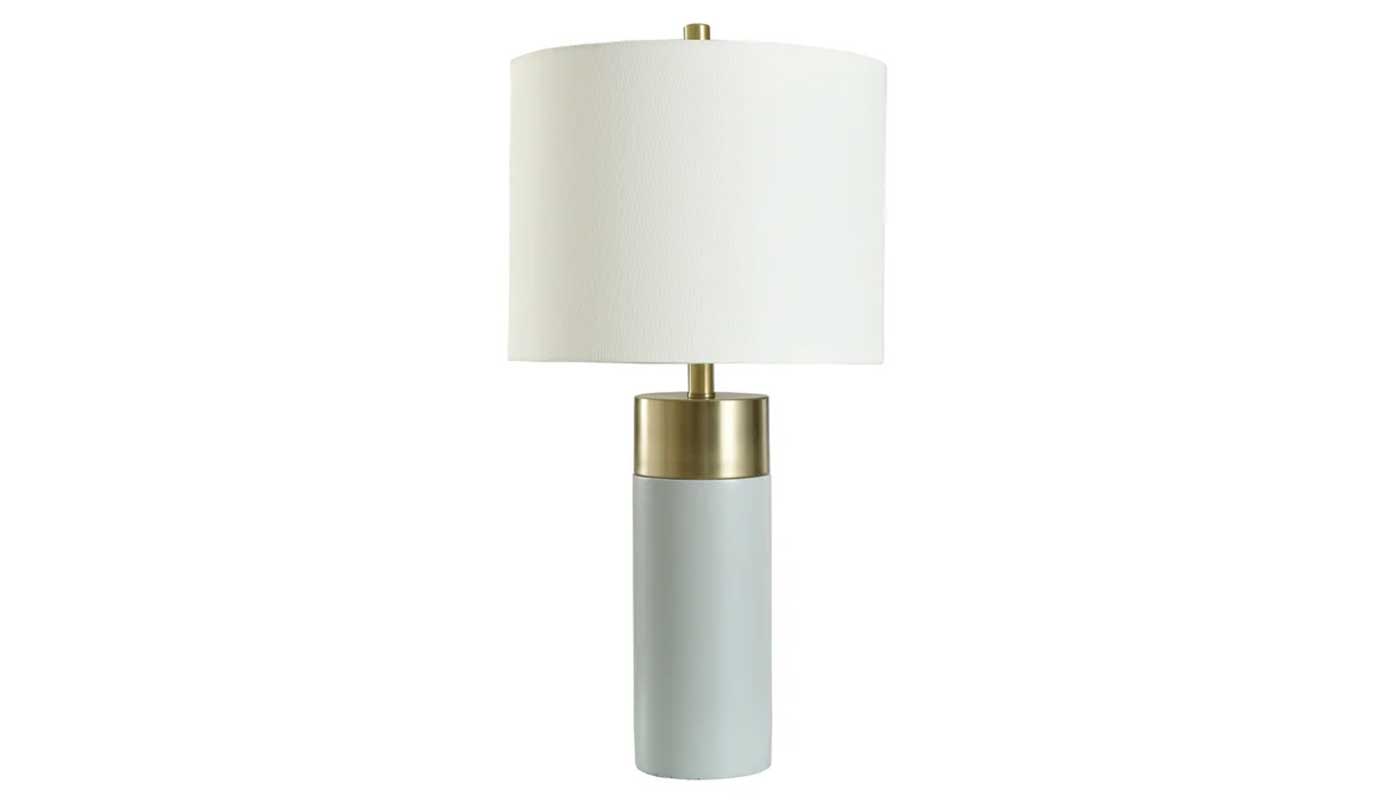 Cement Post Brushed Brass Table Lamp