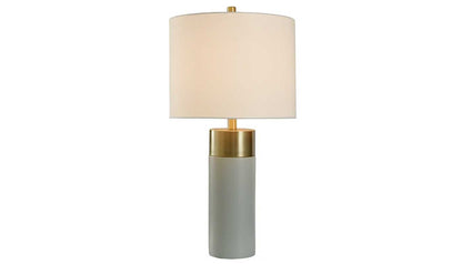 Cement Post Brushed Brass Table Lamp