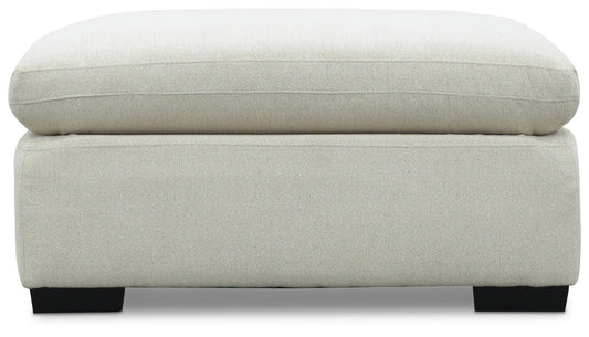 City Limits II Jackson Ecru Fabric Ottoman