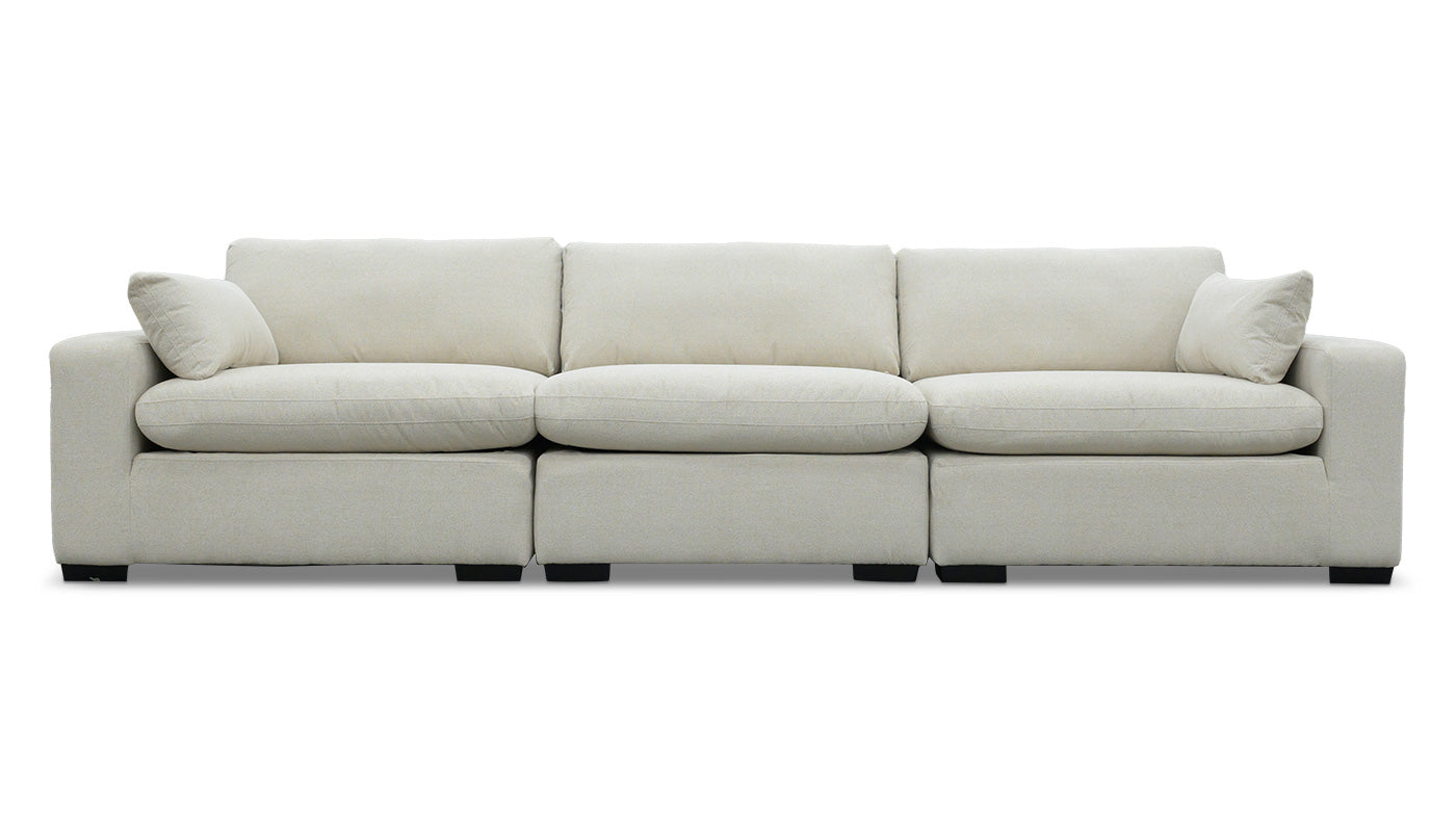 City Limits II Jackson Ecru Fabric Super Sofa