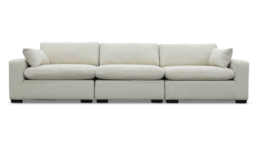 City Limits II Jackson Ecru Fabric Super Sofa