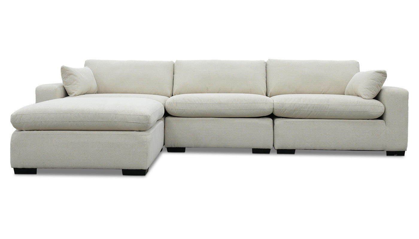 City Limits II Jackson Ecru Fabric Super Sofa