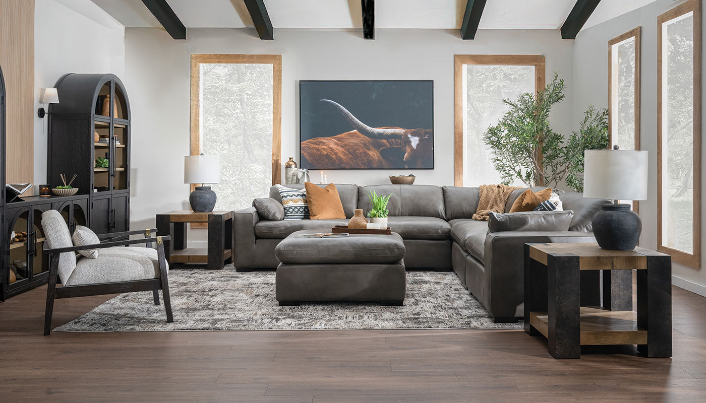 Coffee Table Leather Sectional With Accent Chair Coffee Table Gray