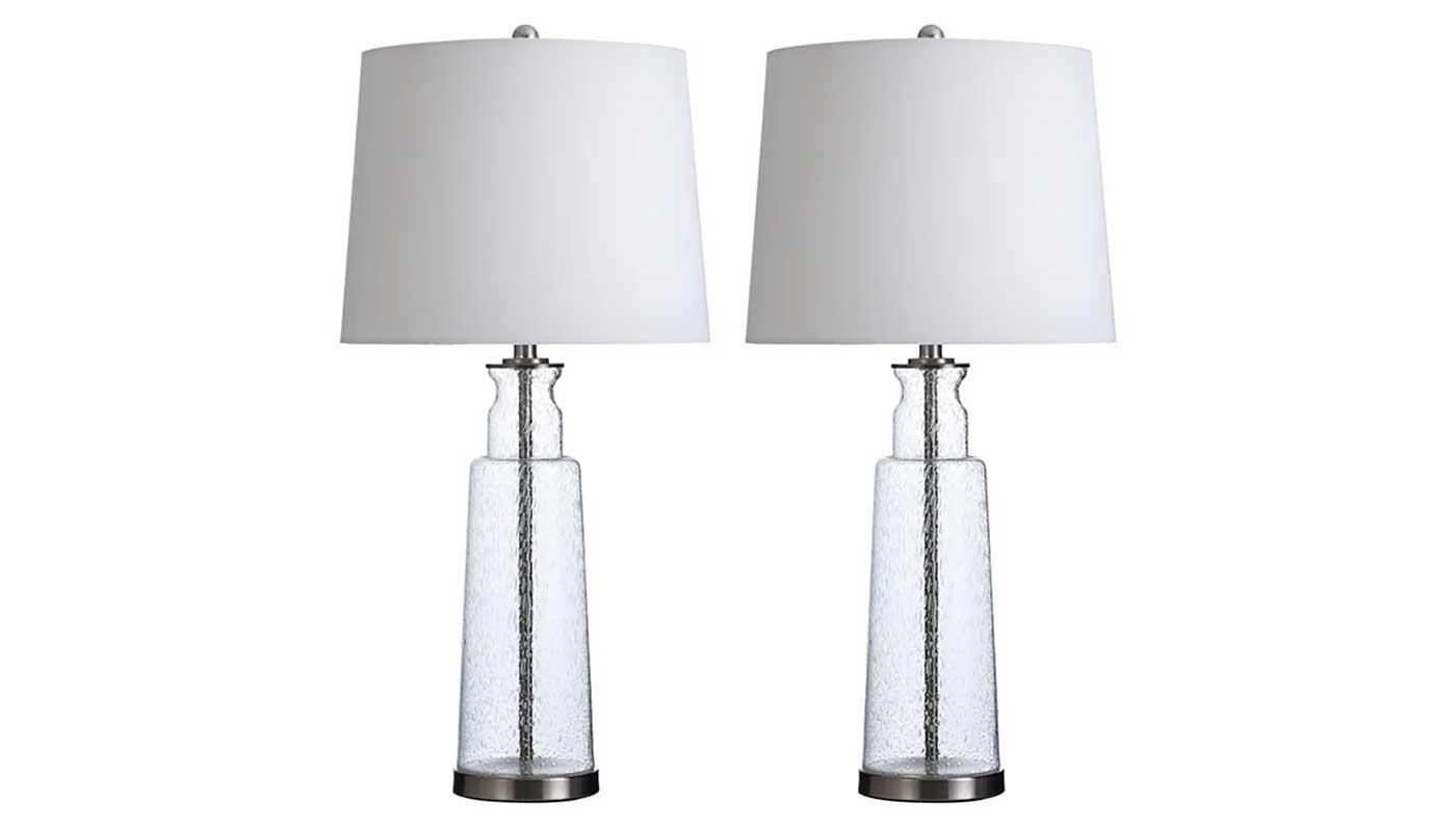 Clear Glass Table Lamp - Set of 2