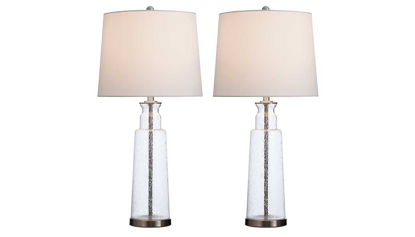 Clear Glass Table Lamp - Set of 2